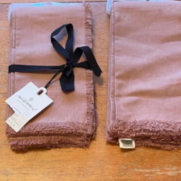 NWT Hearth & Hand w Magnolia-2 X 4 pack Raw Edge Linen Blend 8 Napkins Rose Gold - Picture 8 of 9